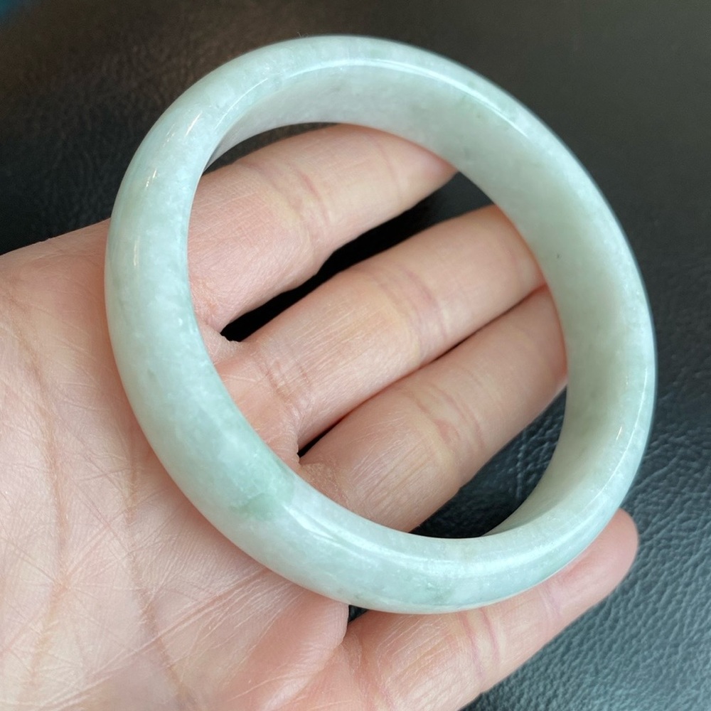 White Jade Bangle Bracelet 59mm Width 15mm - Picture 7 of 13